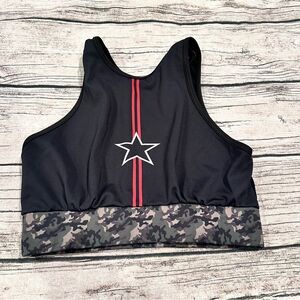 Noli Black and Camo Military Inspired Sports Bra Size Medium